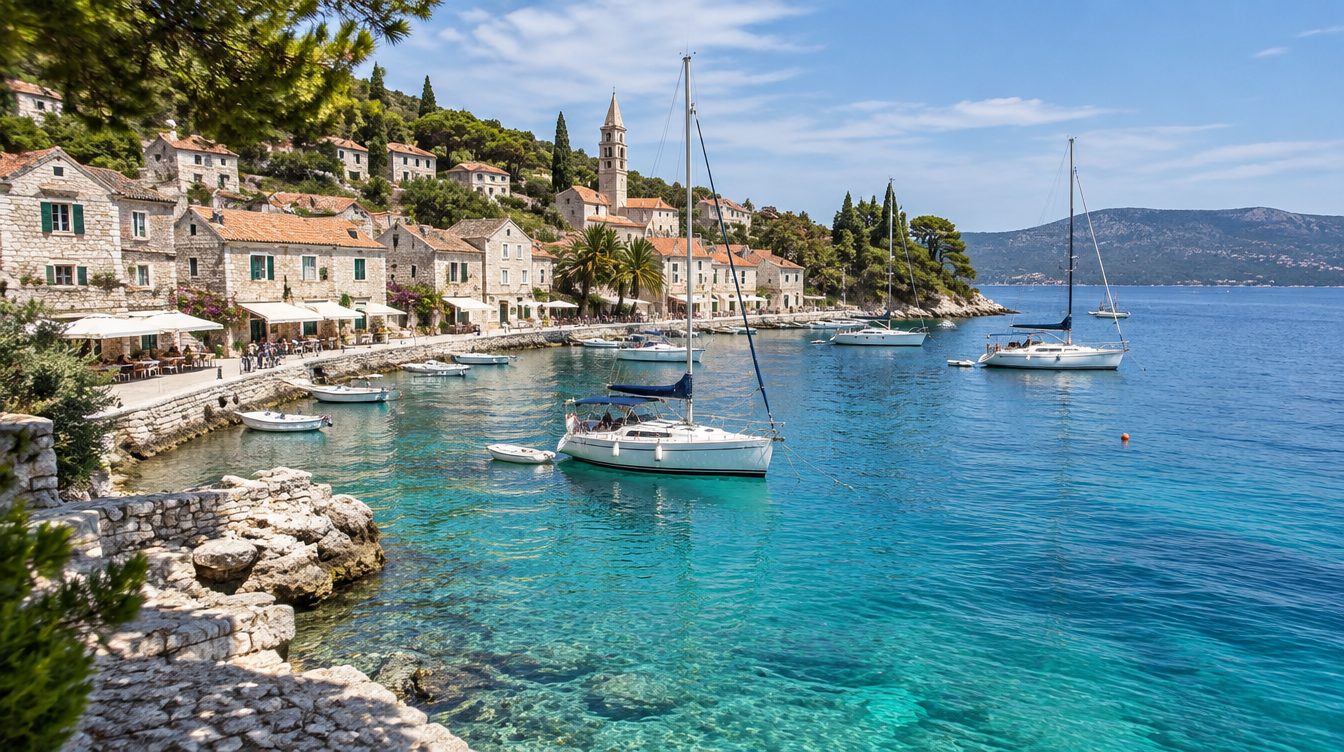 Ankerbucht auf der Insel Hvar in Kroatien